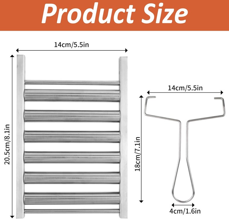 VinBee Hotdog Roller Stainless Steel Hot Dog Sausage Roller Rack BBQ Sausage Roller Rack Hot Dog Roller for Grill Evenly Cooked Hot Dogs(Small) - Image 2